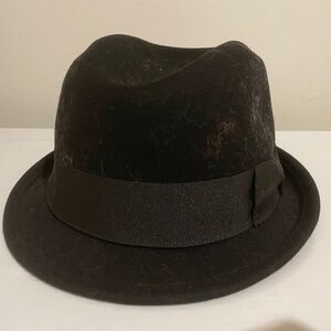H&M 100% WOOL fedora hat size M / 56 black
